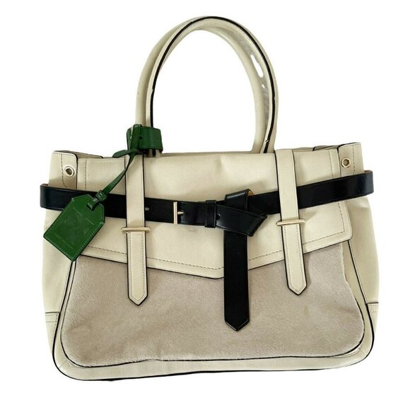 Reed Krakoff Cream Multicolor Leather Calf Hair Pony Hair Boxer Tote Bag - Picture 1 of 11